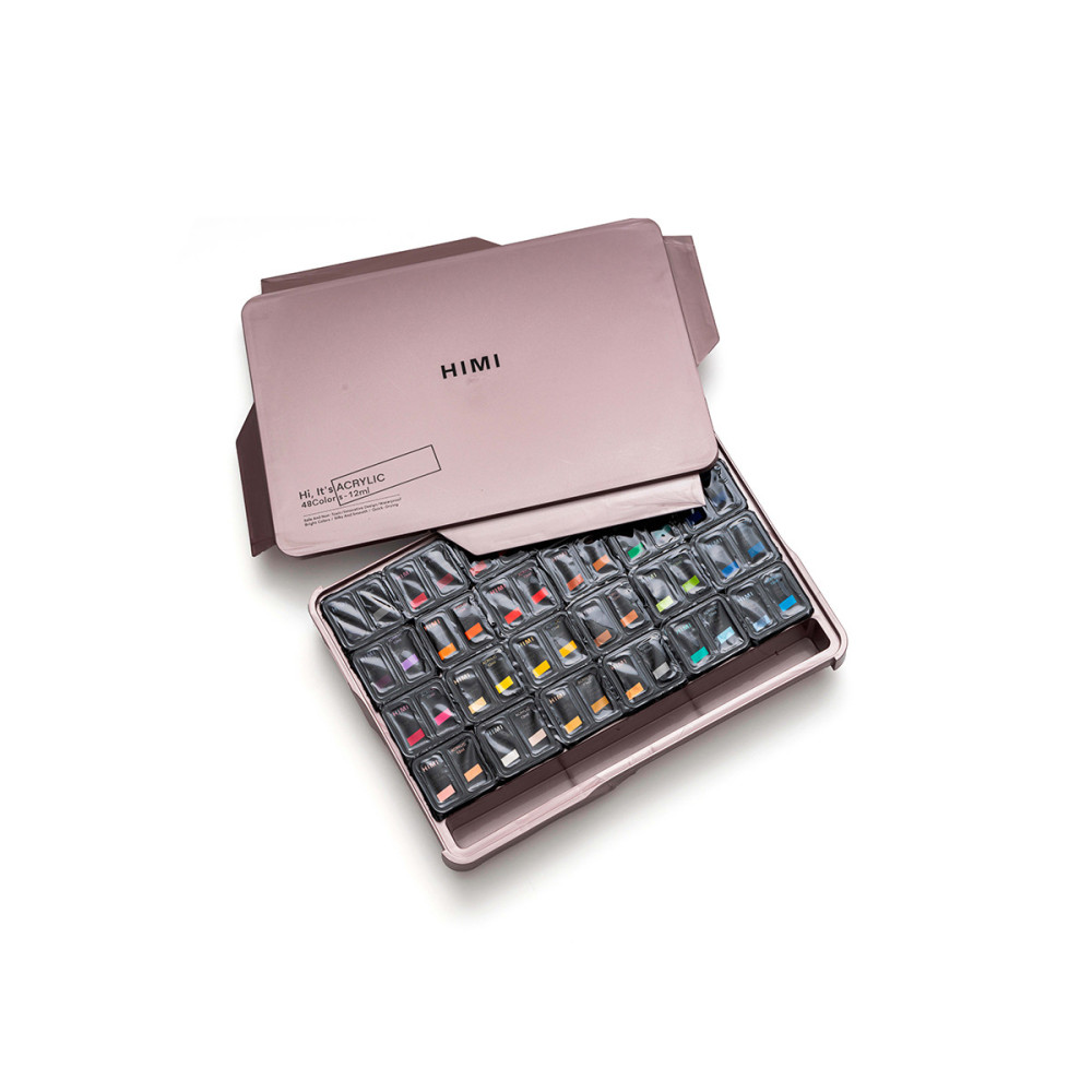 HIMI Twin Cup Jelly Acrylic Σετ 48 Χρωμάτων Pearl Pink Case