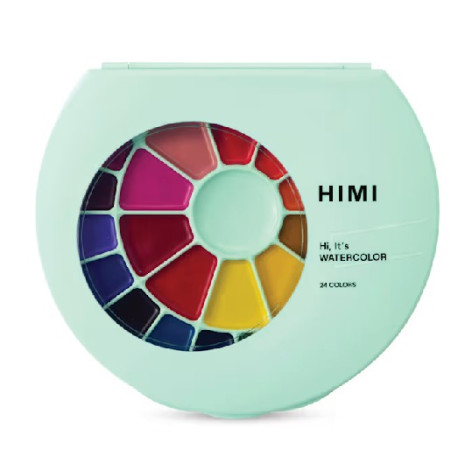 HIMI Semi - Moist Watercolour Σετ 24 Χρωμάτων Green Case