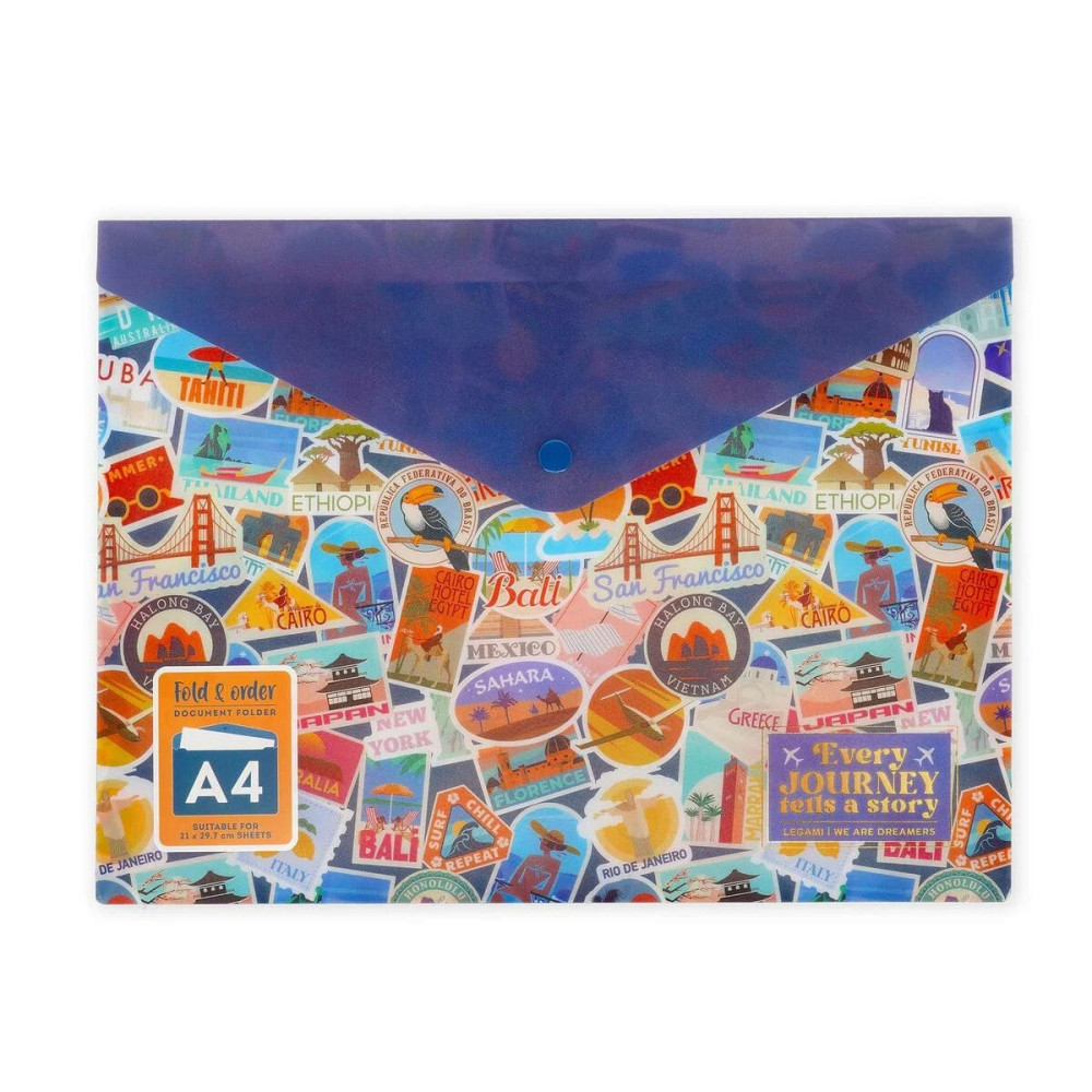 Legami Φάκελος Εγγράφων Α4 Fold & Order - Travel Stickers