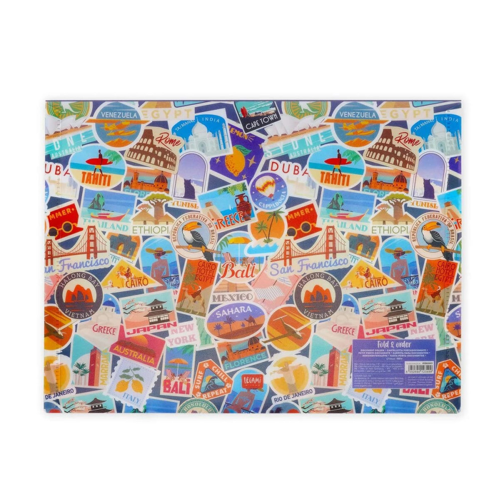Legami Φάκελος Εγγράφων Α4 Fold & Order - Travel Stickers