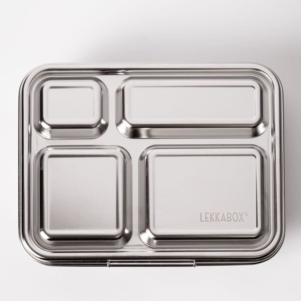 Lekkabox Maxi Ανοξείδωτο Φαγητοδοχείο με 4 χωρίσματα (Blue)