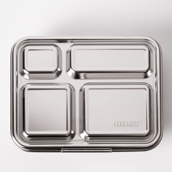 Lekkabox Maxi Ανοξείδωτο Φαγητοδοχείο με 4 χωρίσματα (Blue)