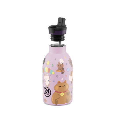 24Bottles Kids Insulated Bottle Ανοξείδωτο Μπουκάλι Θερμός 0.33lt (Meow Friends)