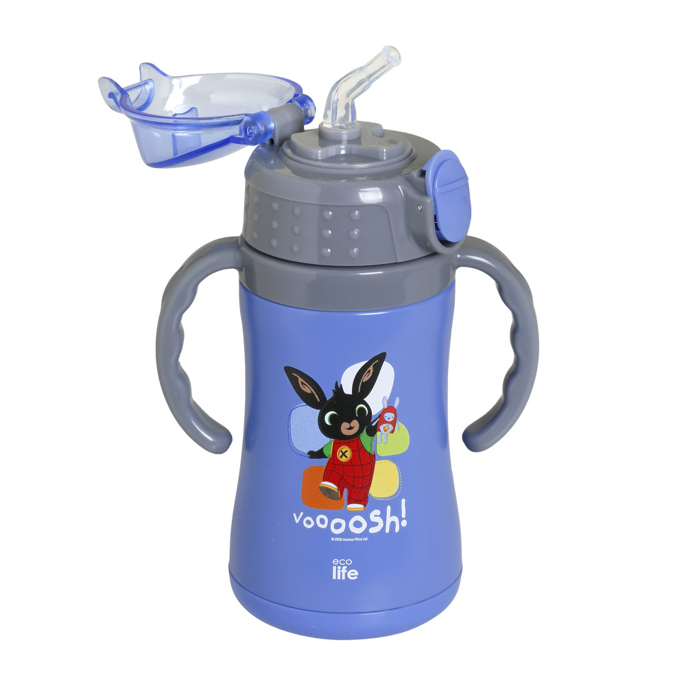 EcoLife Kids Thermos Ανοξείδωτο Μπουκάλι Θερμός 'Bing - Voooosh' Blue 300ml