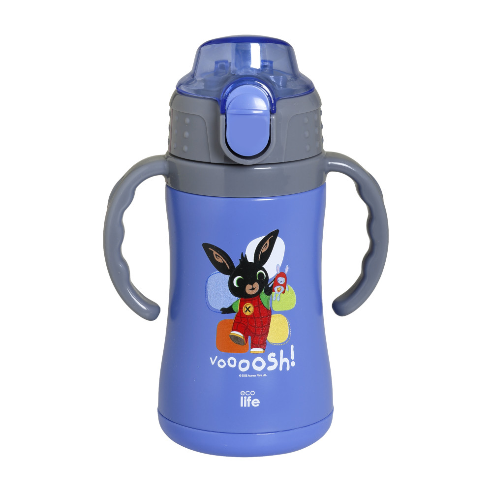 EcoLife Kids Thermos Ανοξείδωτο Μπουκάλι Θερμός 'Bing - Voooosh' Blue 300ml