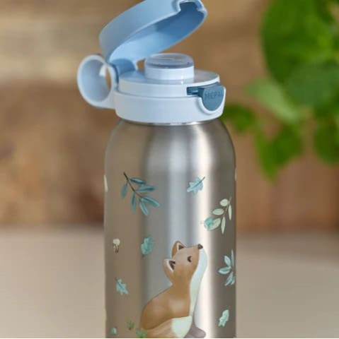 Little Dutch Ανοξείδωτο Μπουκάλι - Θερμός Flip-up Campus 500 ml - Forest Friends