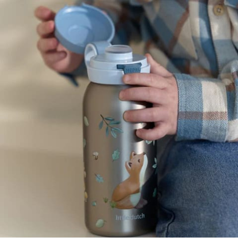 Little Dutch Ανοξείδωτο Μπουκάλι - Θερμός Flip-up Campus 500 ml - Forest Friends