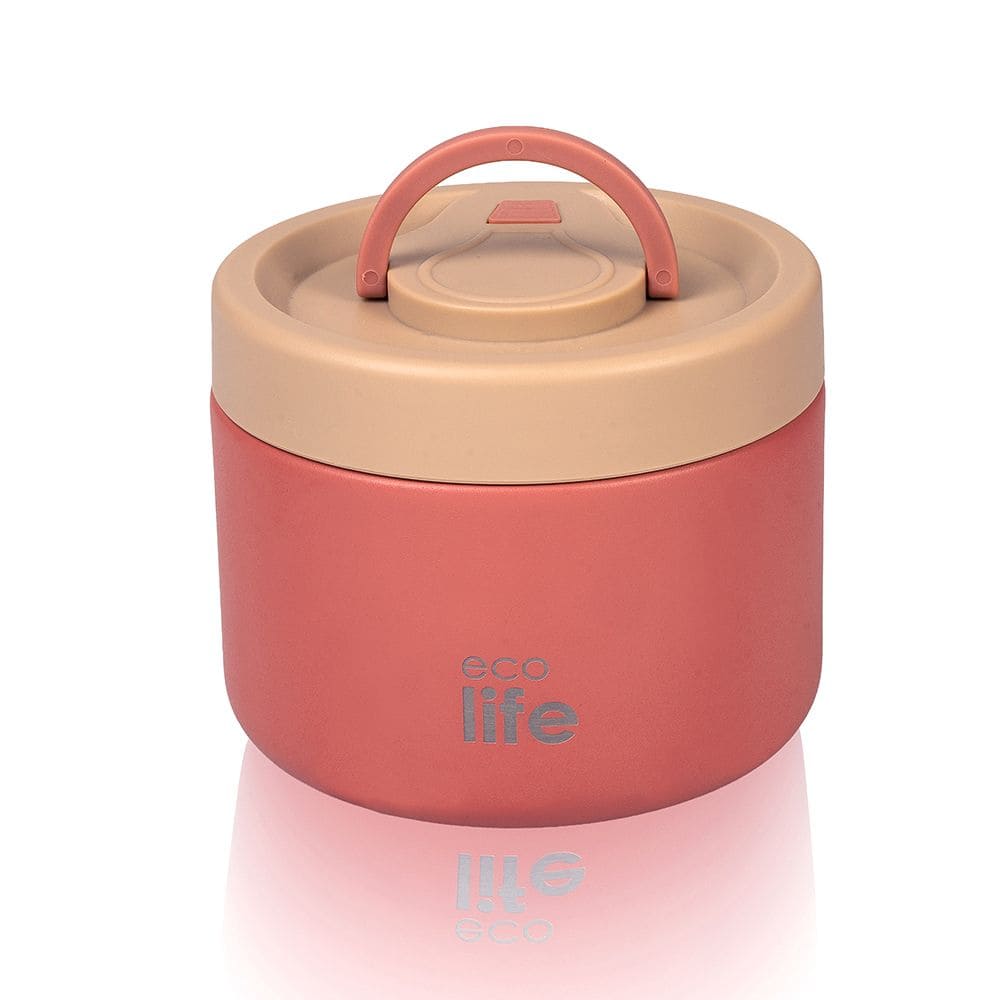 EcoLife Στρογγυλό Θερμός Φαγητού 650ml Κοραλλί