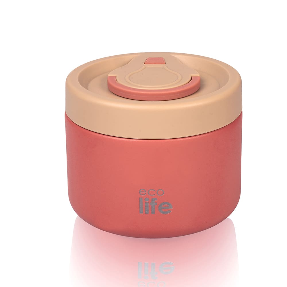 EcoLife Στρογγυλό Θερμός Φαγητού 650ml Κοραλλί