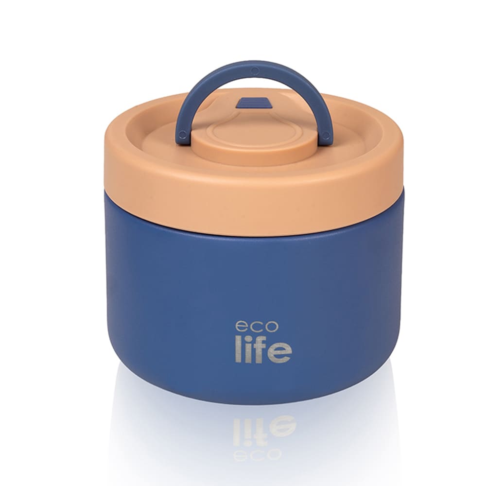 EcoLife Στρογγυλό Θερμός Φαγητού 650ml Μπλε