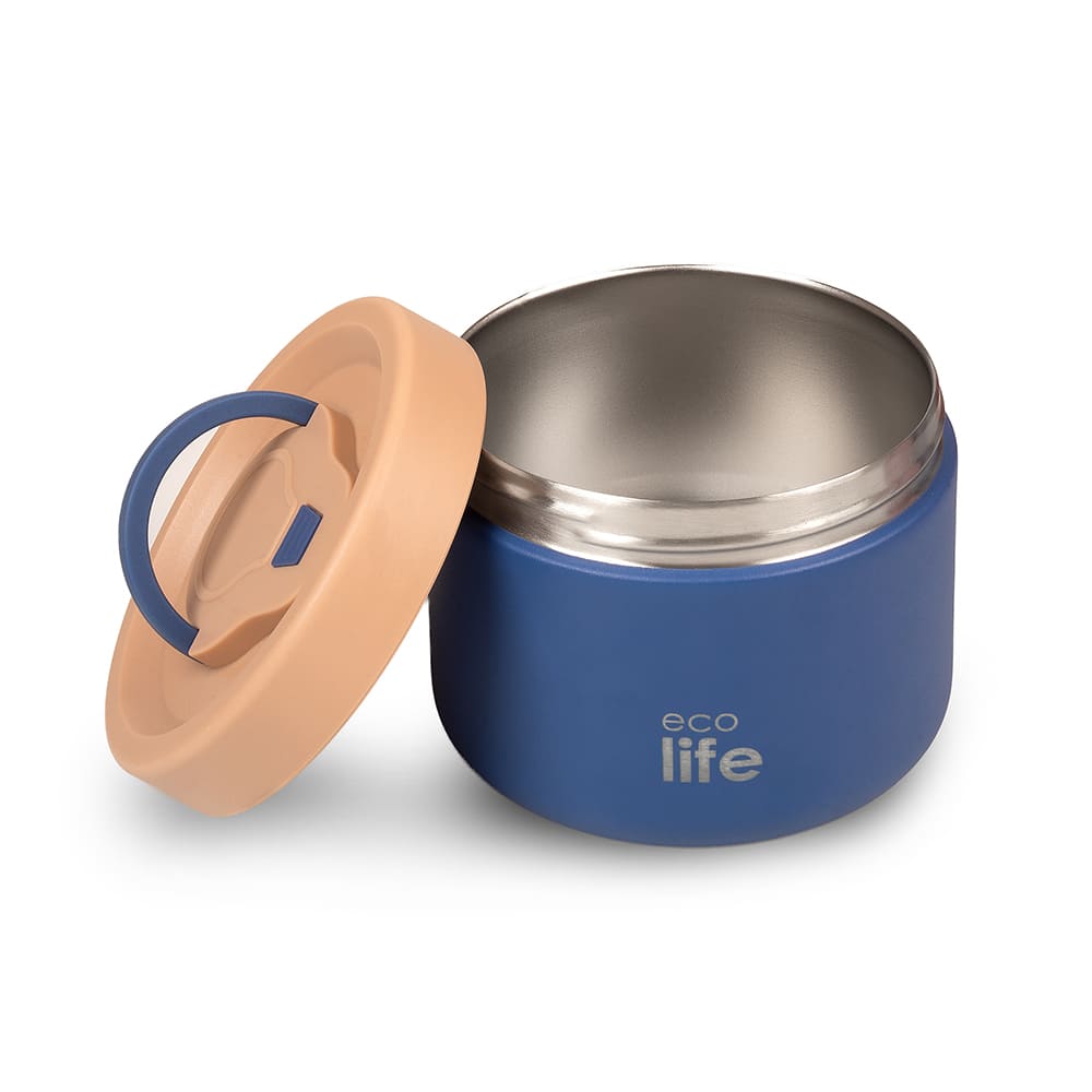 EcoLife Στρογγυλό Θερμός Φαγητού 650ml Μπλε