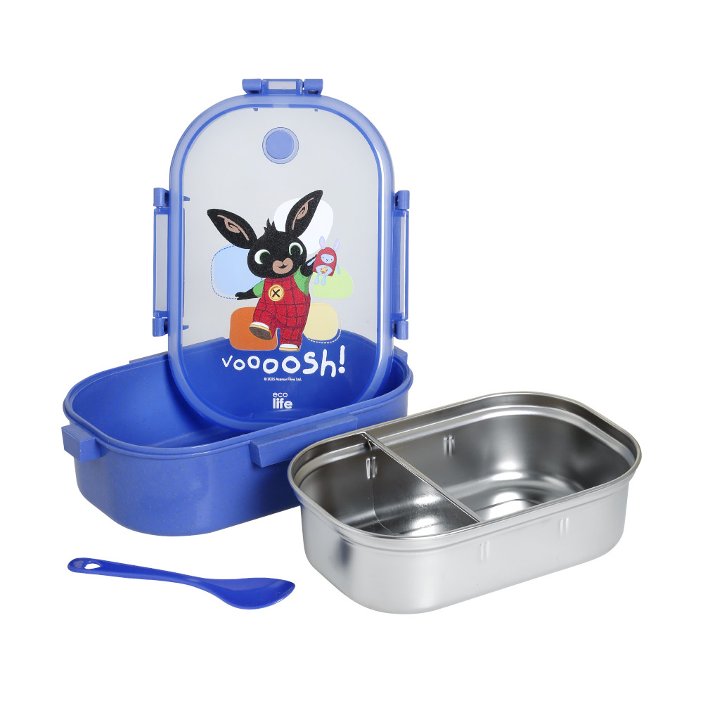 EcoLife Φαγητοδοχείο 900ml Με Χώρισμα 'Bing- Voooosh'