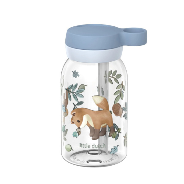 Little Dutch Μπουκάλι με Καλαμάκι Campus 450 ml - Forest Friends