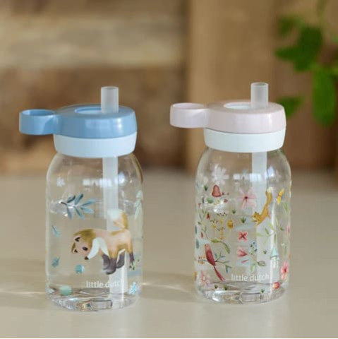 Little Dutch Μπουκάλι με Καλαμάκι Campus 450 ml - Forest Friends