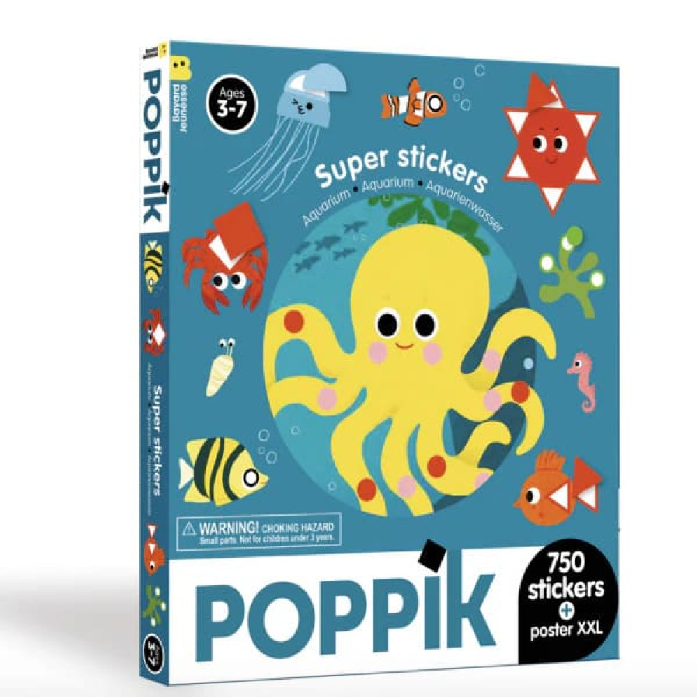 Poppik Sticker Box με Αφίσα XXL και 750 Αυτοκόλλητα - Aquarium