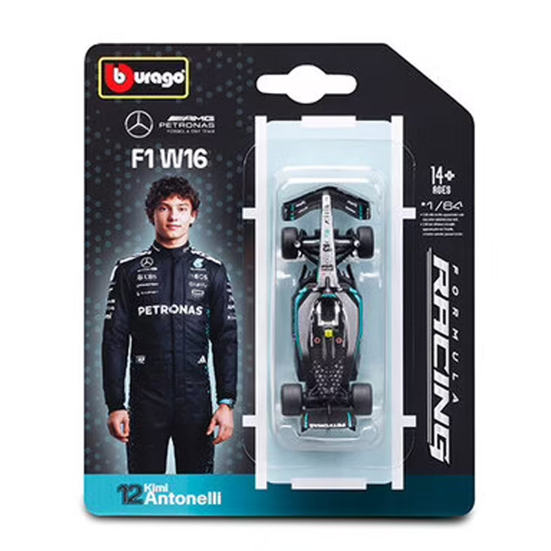 Bburago Formula 1 Mercedes AMG Petronas F1 W16 #12 Kimi Antonelli 1/64