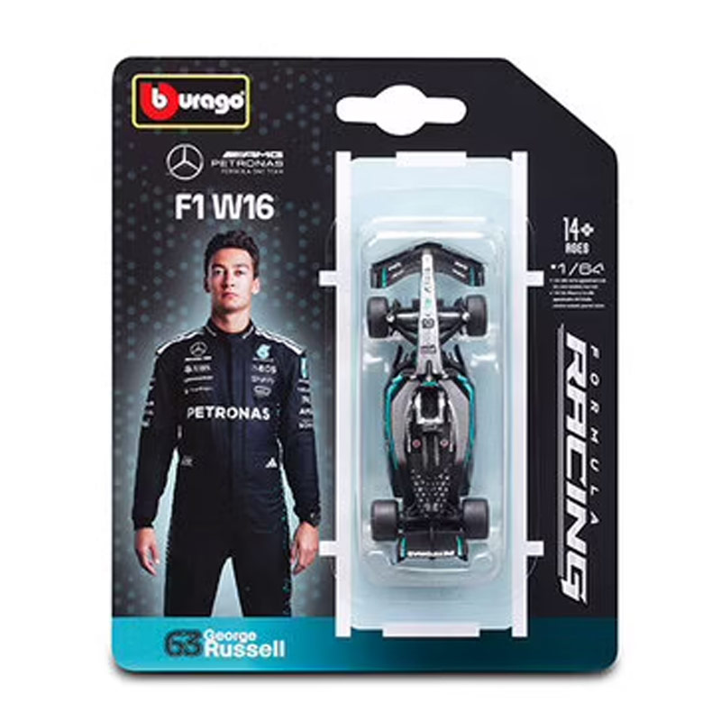 Bburago Formula 1 Mercedes AMG Petronas F1 W16 #63 George Russell 1/64