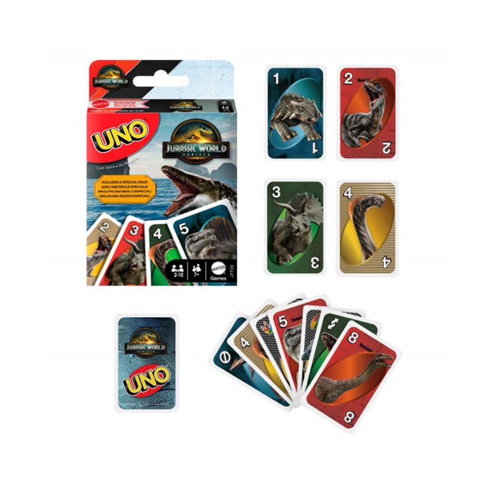 Mattel UNO Jurrasic World 4 - Επιτραπέζιο Παιχνίδι με Κάρτες  (JFT28)