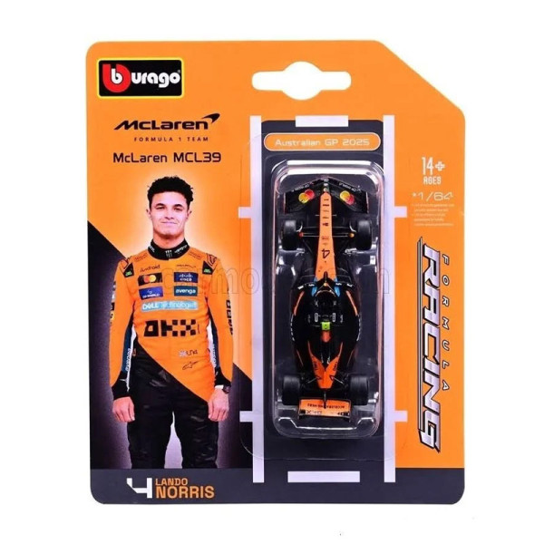 Bburago Formula 1 McLaren MCL39 #4 Lando Norris 1/64