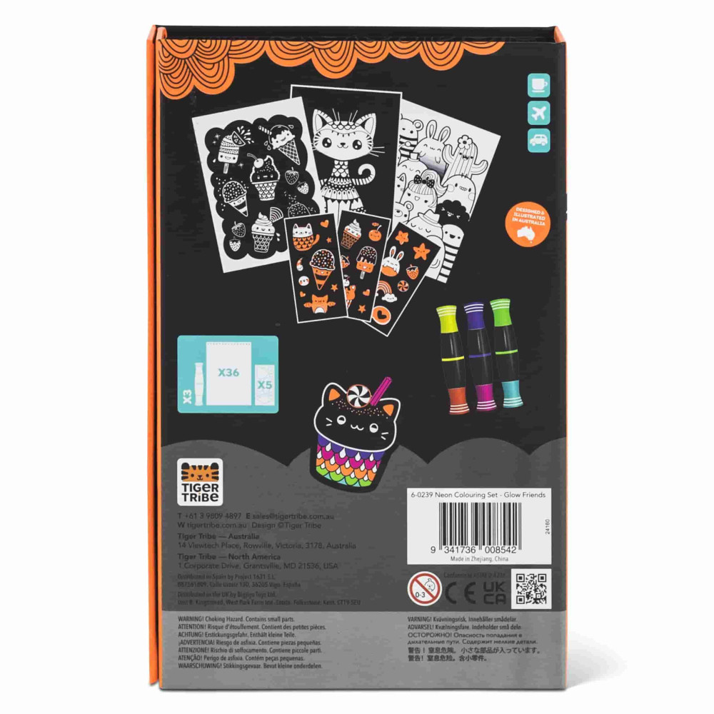 Tiger Tribe Σετ Δραστηριοτήτων – Neon Colouring Set Glow Friends