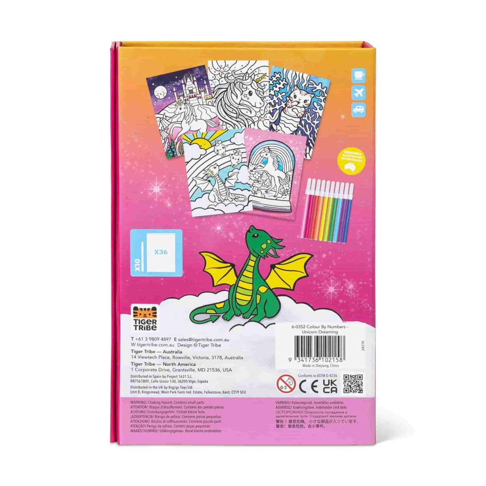 Tiger Tribe Σετ Δραστηριοτήτων – Colour by Numbers Unicorn Dreaming