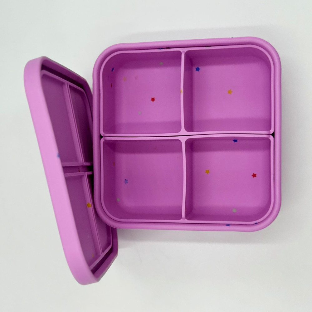 Dodo's Land FabFour Bento Box Φαγητοδοχείο Σιλικόνης με 4 Αποσπώμενα Χωρίσματα – Starlight Pink