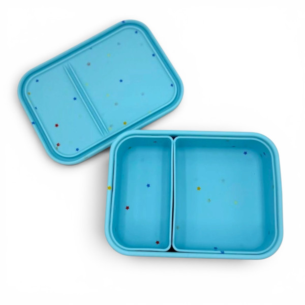 Dodo's Land Smart Duo Bento Box Φαγητοδοχείο Σιλικόνης με 2 Αποσπώμενα Χωρίσματα – Starlight Blue