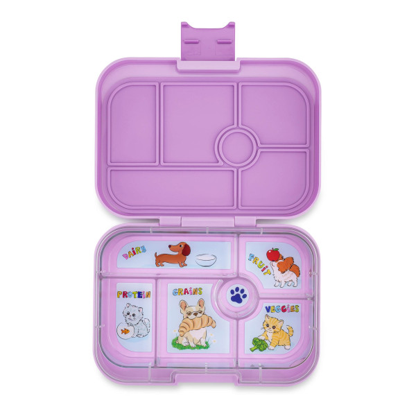 Yumbox Original Φαγητοδοχείο με 6 χωρίσματα (Ami Purple - Cats & Dogs)