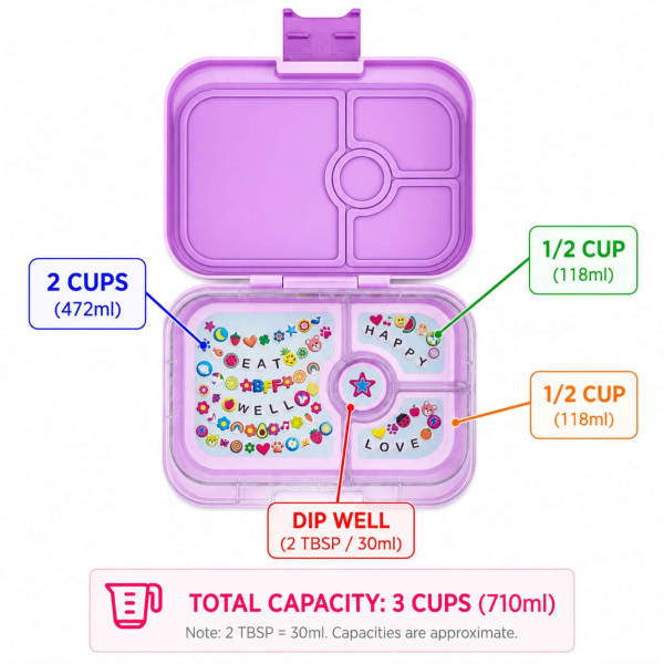 Yumbox Panino Φαγητοδοχείο με 4 χωρίσματα (Ami Purple - Friendship)