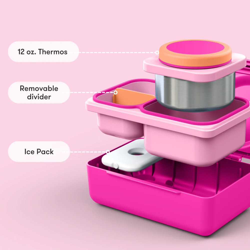 OmieBox Up Φαγητοδοχείο με 2 Ζώνες Θερμοκρασίας 1.15lt (Pop Pink)