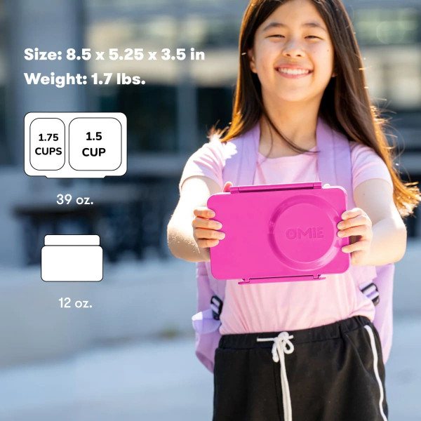 OmieBox Up Φαγητοδοχείο με 2 Ζώνες Θερμοκρασίας 1.15lt (Pop Pink)