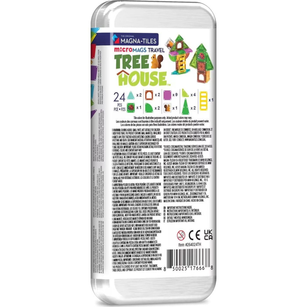 Magna-Tiles microMAGS Treehouse Travel 24 Τεμάχια – Μαγνητικά Πλακίδια STEM για Ταξίδι