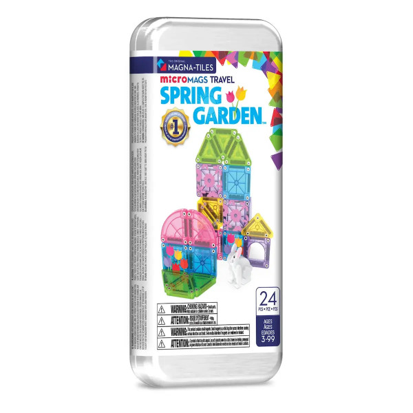 Magna-Tiles microMAGS Spring Garden Travel 24 Τεμάχια – Μαγνητικά Πλακίδια STEM για Ταξίδι