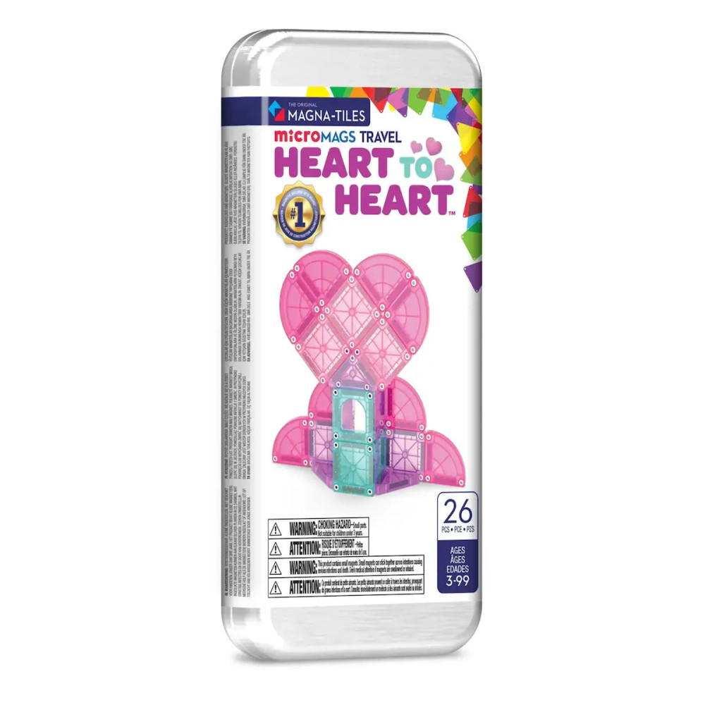 Magna-Tiles microMAGS Heart to Heart Travel 26 Τεμάχια – Μαγνητικά Πλακίδια STEM για Ταξίδι