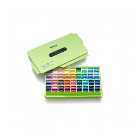 HIMI Twin Cup Gouache Σετ 72 Χρωμάτων (Green Case)