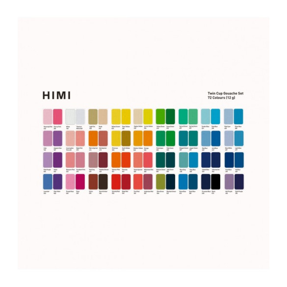HIMI Twin Cup Gouache Σετ 72 Χρωμάτων (Green Case)