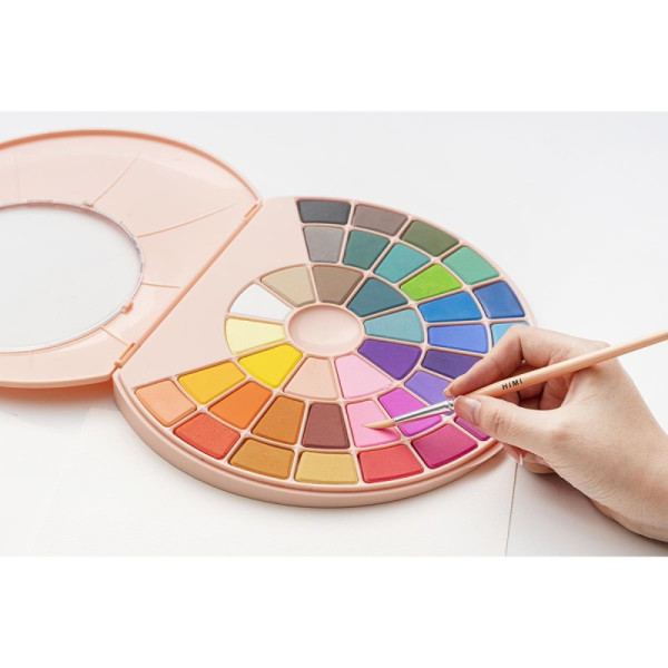HIMI Watercolour Paint Pan Σετ 38 Χρωμάτων Pink Case