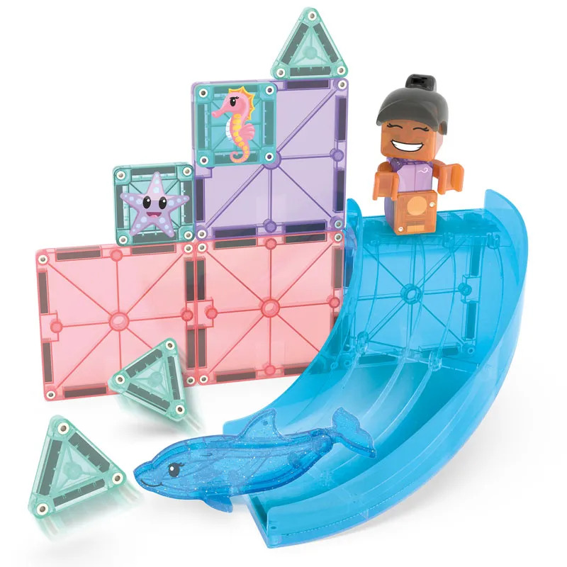 Magna-Tiles Μαγνητικό Παιχνίδι 13 κομματιών Dolphin Bay