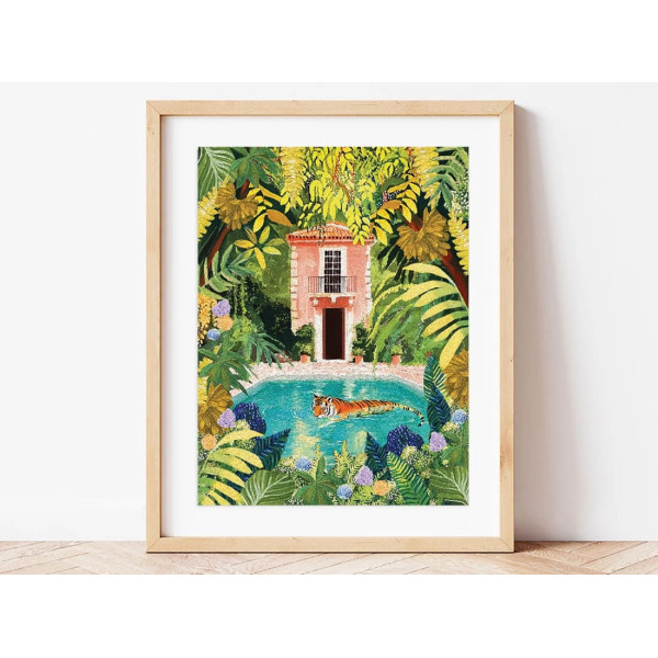 Petite Epicerie Σετ Ζωγραφικής με Αριθμούς - Tiger Relaxing in my Pool
