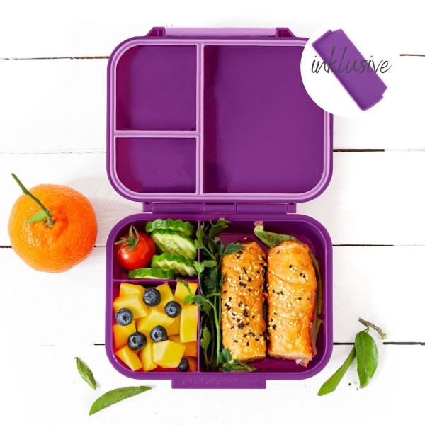 Lekkabox Classic Mini Φαγητοδοχείο Tritan με 3 χωρίσματα (Lilac)