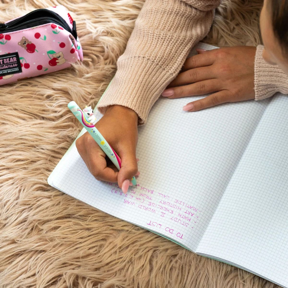 Legami HUG0004 Retractable Ballpoint Unicorn "Believe in Magic"- Free Hugs