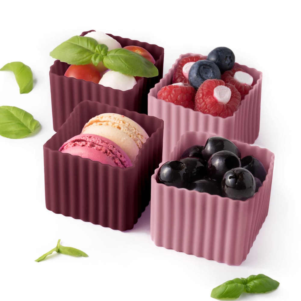 Lekkabox Bento Cups Θήκες Σιλικόνης 4 τμχ (Plum)