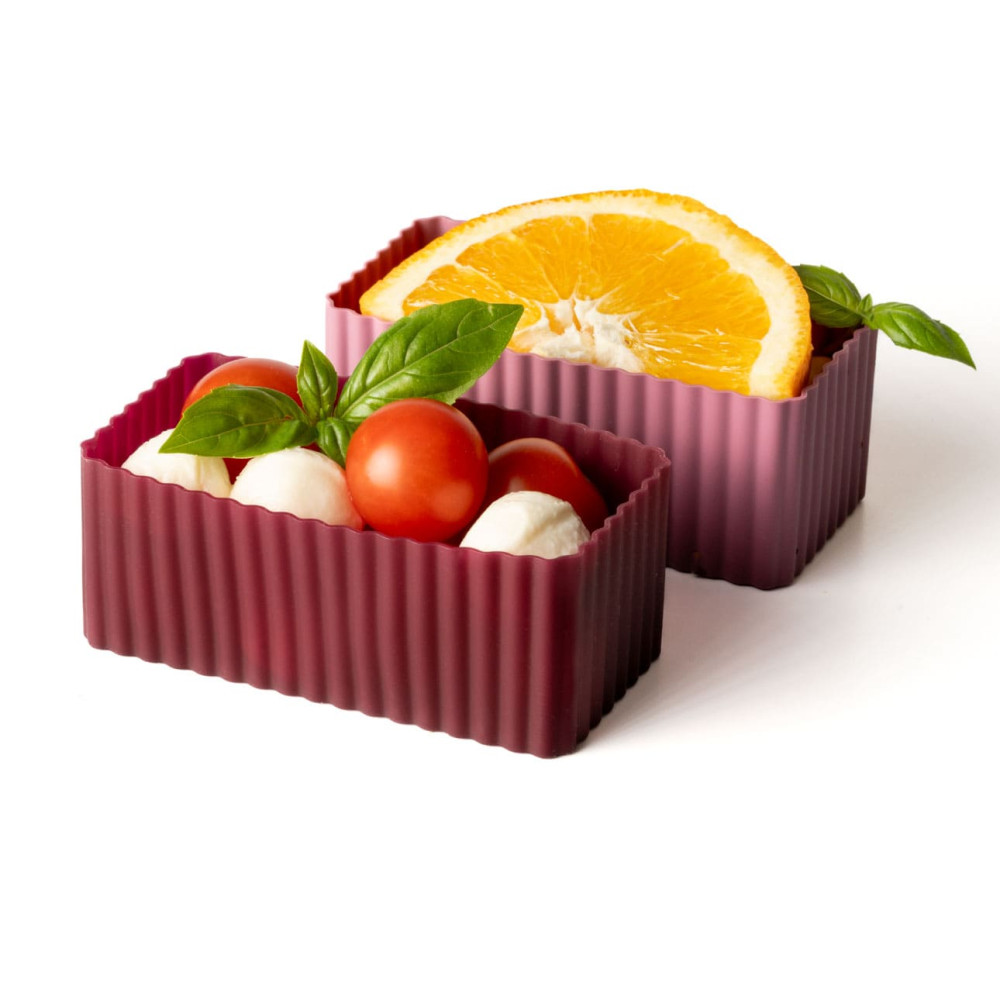 Lekkabox Bento Cups Θήκες Σιλικόνης 2 τμχ (Plum)