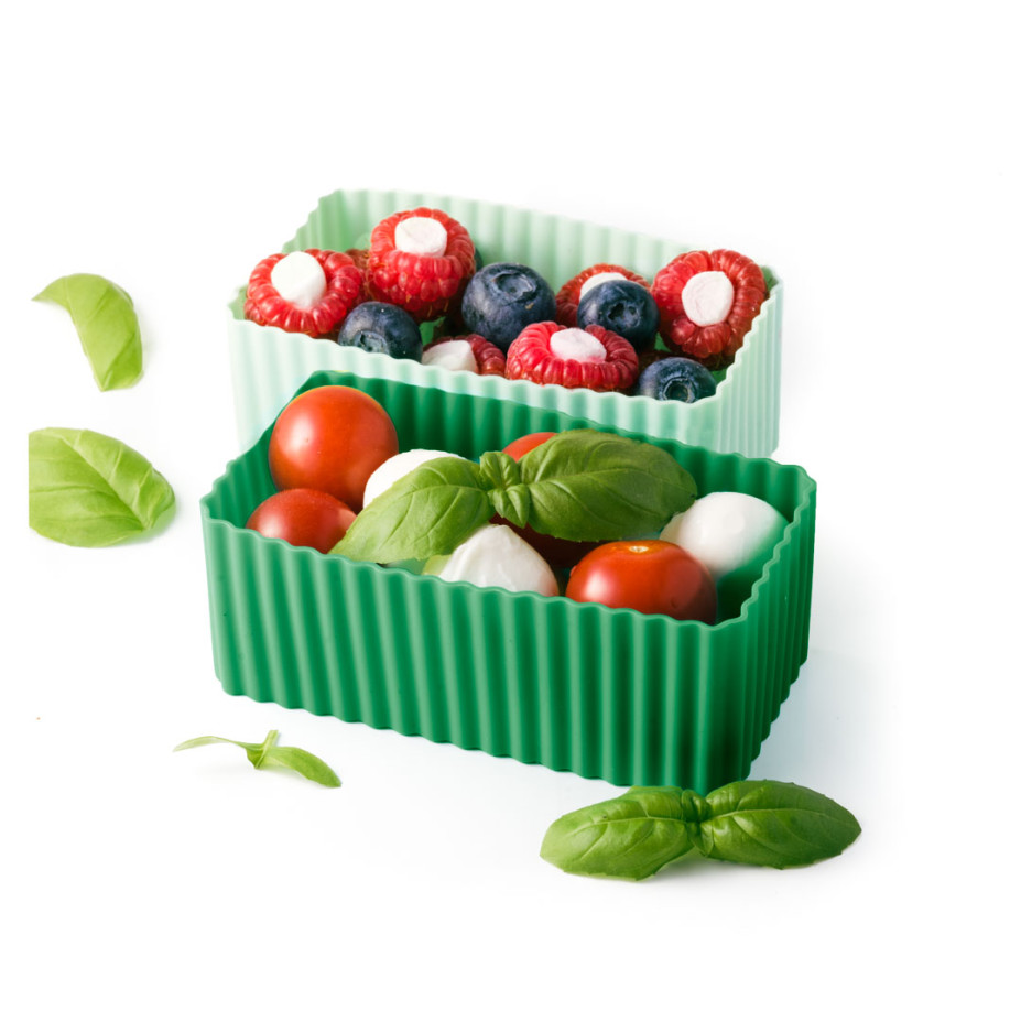 Lekkabox Bento Cups Θήκες Σιλικόνης 2 τμχ (Forest)