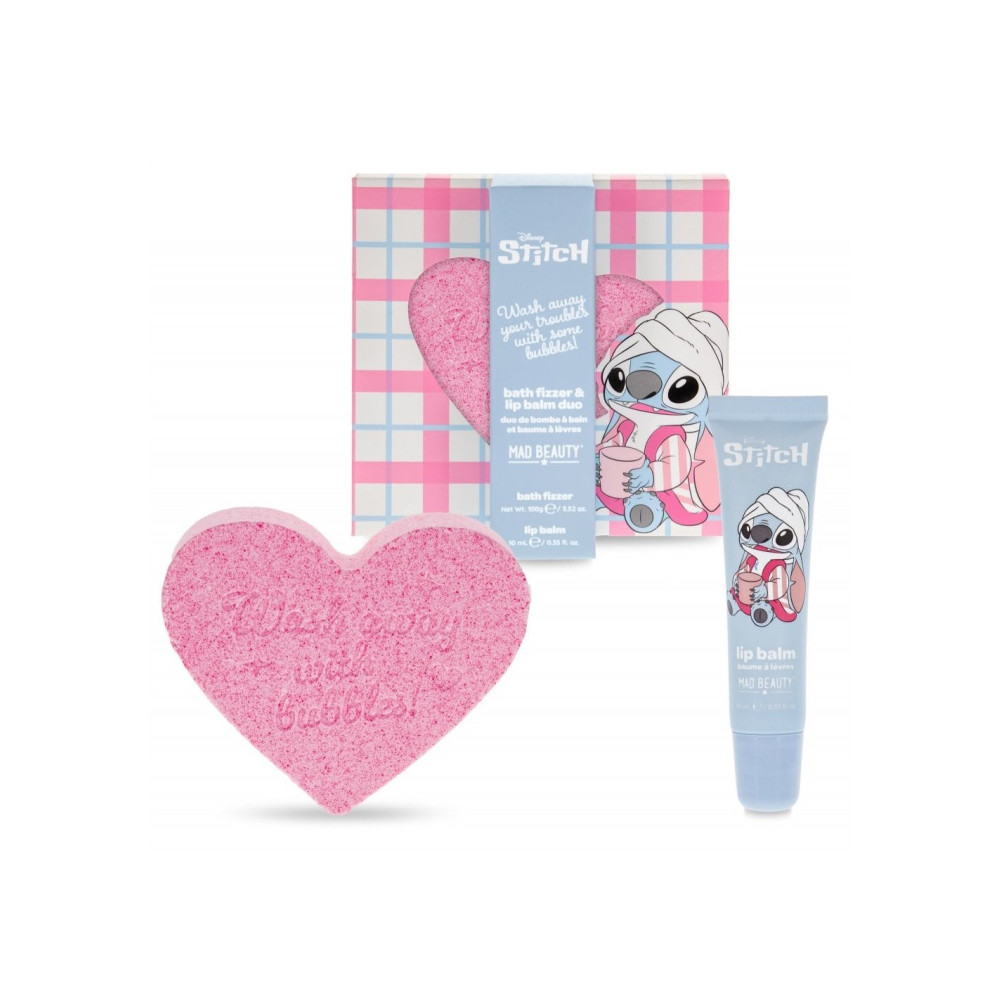 Mad Beauty Disney Stitch Bath Fizzer & Lip Balm Duo