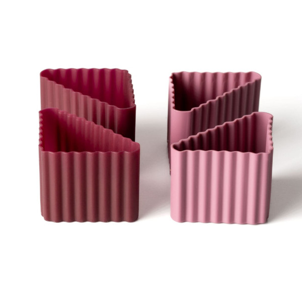 Lekkabox Bento Cups Θήκες Σιλικόνης Τρίγωνα 4 τμχ (Plum)
