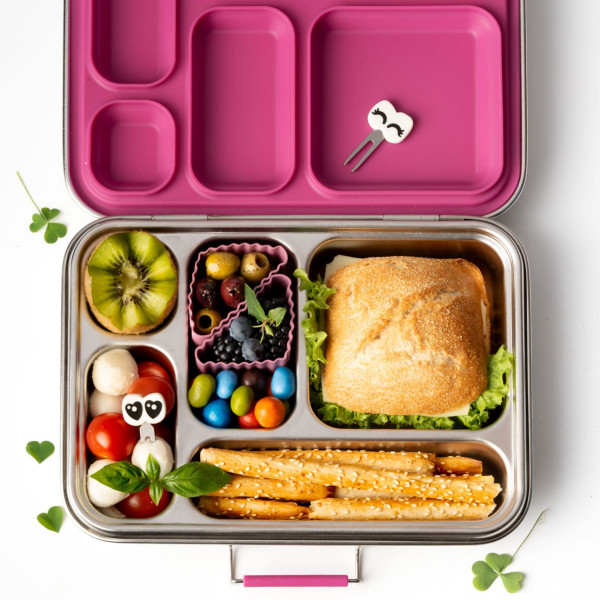 Lekkabox Bento Cups Θήκες Σιλικόνης Τρίγωνα 4 τμχ (Plum)