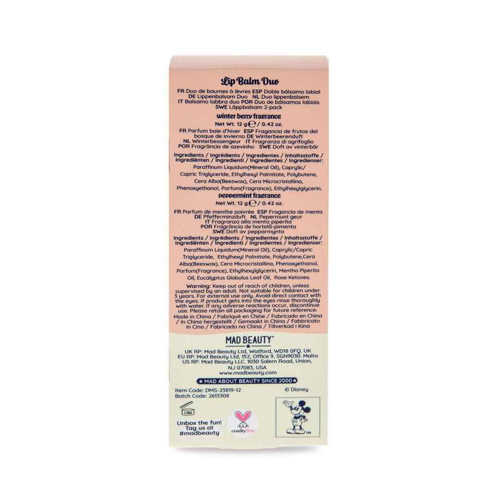 Mad Beauty Disney Mickey And Friends Lip Balm Duo
