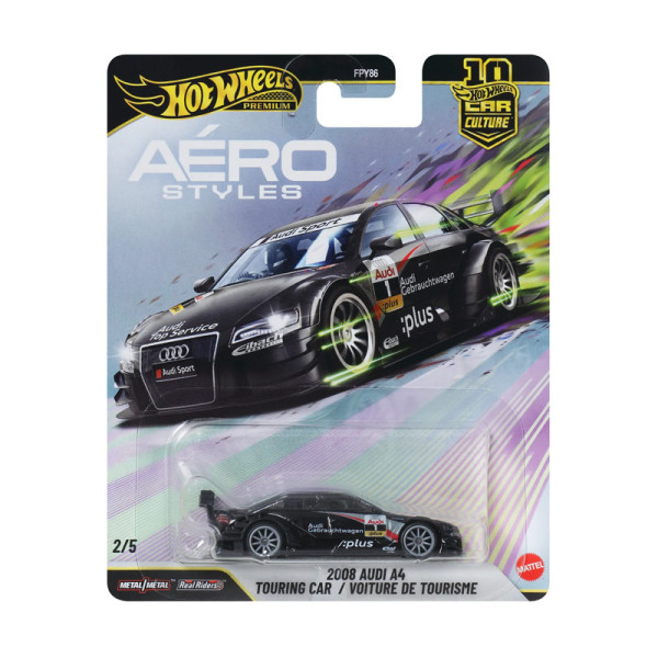 Mattel Hot Wheels Premium: Aero Styles - 2008 Audi A4 Touring Car / Voiture De Tourisme (JKF04)