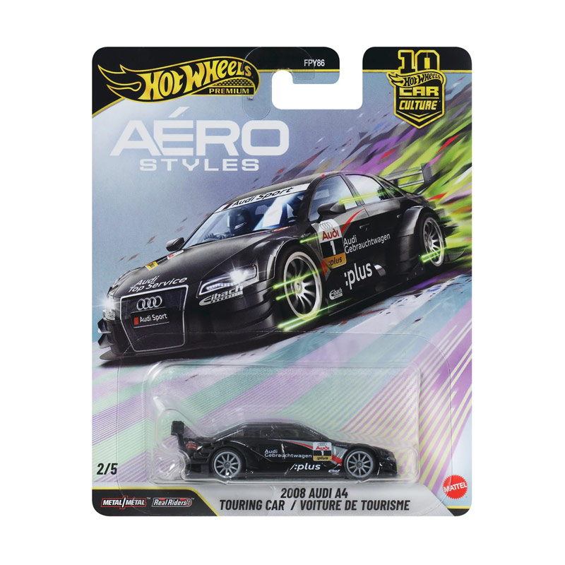 Mattel Hot Wheels Premium: Aero Styles - 2008 Audi A4 Touring Car / Voiture De Tourisme (JKF04)